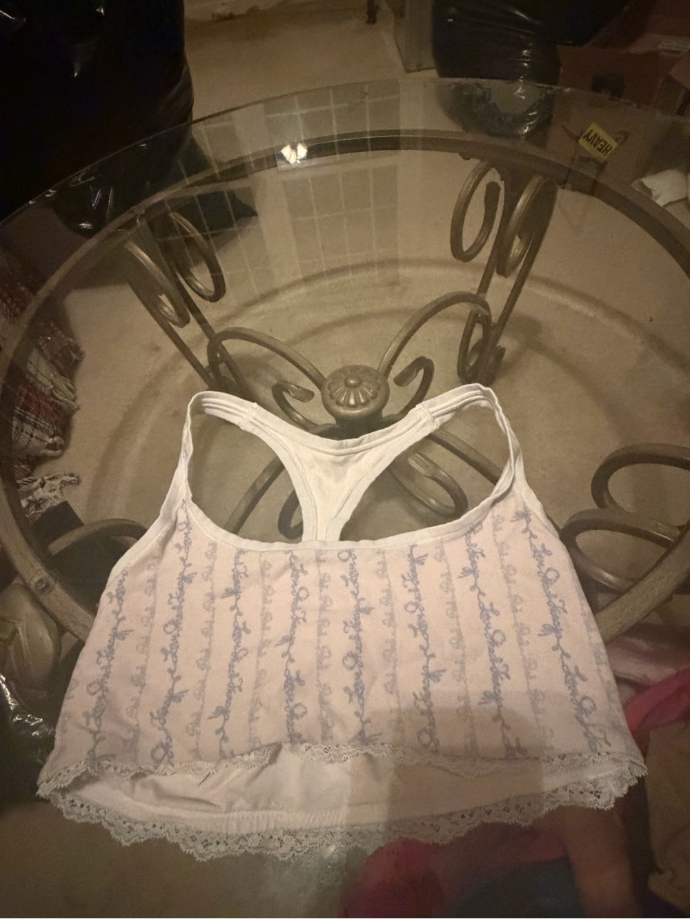 Loveshackfancy x Pink-Trim Racerback Bralette — Light Pink